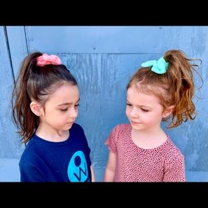 Set of 4 Terry cloth bow knot scrunchie set